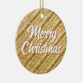 Gouden Glitter Stripes Vrolijk Kerstpaar Foto Keramisch Ornament (Rechts)