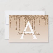 Gouden Glitter Sweet 16 Save the Date Kaart (Voorkant)