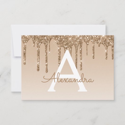 Gouden Glitter Sweet 16 Save the Date Kaart (Voorkant)