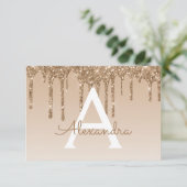 Gouden Glitter Sweet 16 Save the Date Kaart (Staand voorkant)