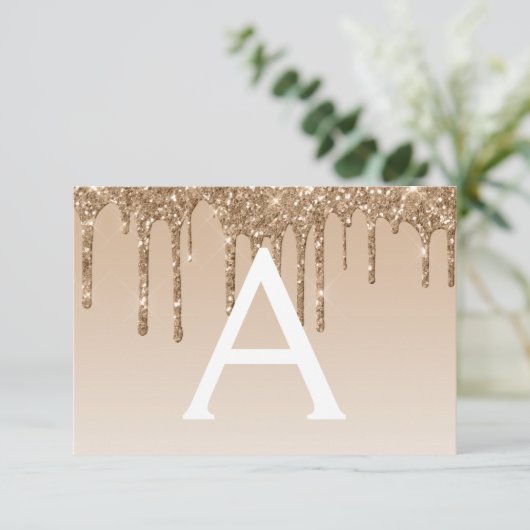 Gouden Glitter Sweet 16 Save the Date Kaart (Staand voorkant)