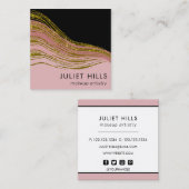 Gouden Glitter Swish, Blush en Zwart Visitekaartje (Voorkant / Achterkant)