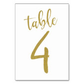 Gouden Glitter Tafel Nummer 4 Kaart (Voorkant)
