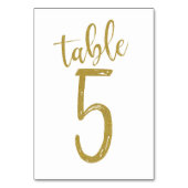 Gouden Glitter Tafel Nummer 5 Kaart (Voorkant)