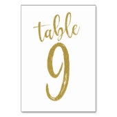 Gouden Glitter Tafel Nummer 9 Kaart (Voorkant)