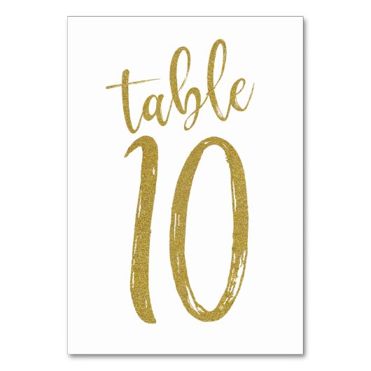 Gouden Glitter Tafelnummer 10 (Voorkant)
