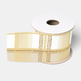 Gouden glitter tartan  grosgrain lint