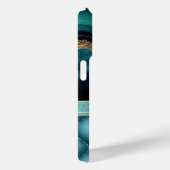 Gouden Glitter Teal Agate Marmer Diamanten Case-Mate iPhone Case (Achterkant / Rechts)
