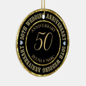 Gouden Glitter tekst en harten Keramisch Ornament (Rechts)