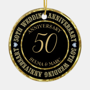 Gouden Glitter tekst en harten Keramisch Ornament