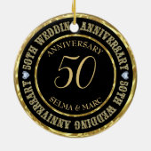 Gouden Glitter tekst en harten Keramisch Ornament (Achterkant)