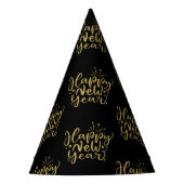 Gouden Glitter tekst patroon Gelukkig Nieuwjaar Feesthoedjes (Voorkant)