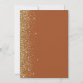 Gouden Glitter Terracotta Bewaar de Datum Aankondiging (Achterkant)