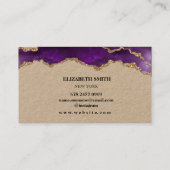 Gouden Glitter Textuur Marmeren Visitekaartje (Achterkant)