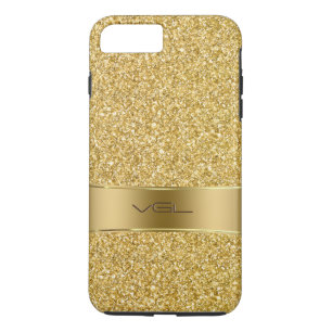 Gouden Glitter textuur monogram iPhone 8/7 Plus Hoesje