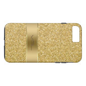 Gouden Glitter textuur monogram Case-Mate iPhone Case (Achterkant (Horizontaal))
