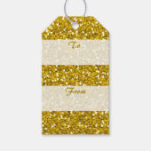Gouden glitter tot vrolijk kerstfeest cadeaulabel (Voorkant)