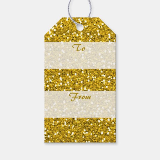 Gouden glitter tot vrolijk kerstfeest cadeaulabel (Voorkant)