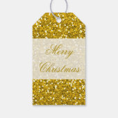 Gouden glitter tot vrolijk kerstfeest cadeaulabel (Achterkant)
