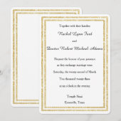 Gouden Glitter Trim - 5x7 Trouw Uitnodiging (Voorkant / Achterkant)
