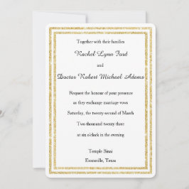 Gouden Glitter Trim - 5x7 Trouw Uitnodiging