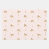 Gouden glitter tropische palmboom inpakpapier vel (Voorkant)