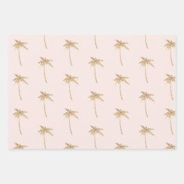 Gouden glitter tropische palmboom inpakpapier vel