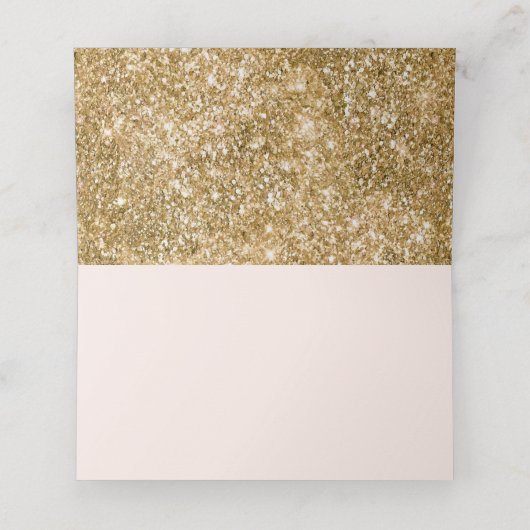 Gouden glitter tropische palmboom plaatskaartje (Binnenkant ongevouwen)