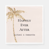 Gouden glitter tropische palmboom servet (Voorkant)