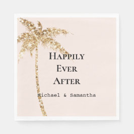 Gouden glitter tropische palmboom servet