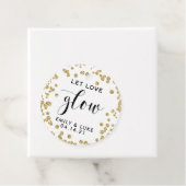 Gouden Glitter Trouwkaars Bedankjes Labels (In situ)