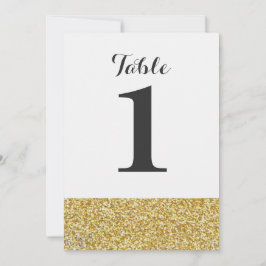 Gouden Glitter Trouwtafel Nummerkaart(en) Kaart