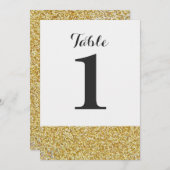 Gouden Glitter Trouwtafel Nummerkaart(en) Kaart (Voorkant / Achterkant)