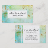 *~* Gouden Glitter Turquoise Abstracte Pastel Mode Visitekaartje (Voorkant / Achterkant)