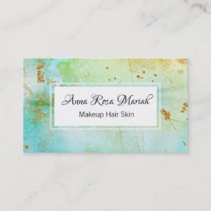 *~* Gouden Glitter Turquoise Abstracte Pastel Mode Visitekaartje