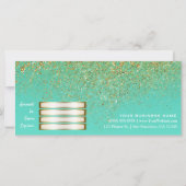 Gouden Glitter & Turquoise Aqua Glam Cadeaubon (Achterkant)