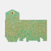 Gouden glitter & turquoise aqua glam-monogramfeest bedankdoosjes (Uitgevouwen)