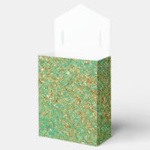 Gouden glitter & turquoise aqua glam-monogramfeest bedankdoosjes (Geopend)