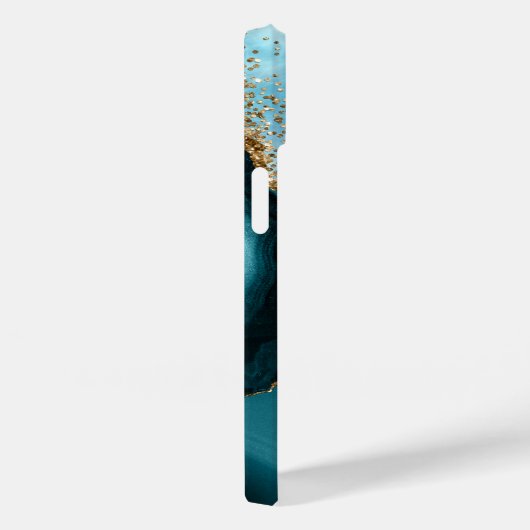 Gouden Glitter Turquoise Marmer Glitter Drips Case-Mate iPhone Case (Achterkant / Rechts)