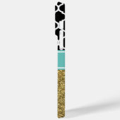 Gouden Glitter Turquoise Zwart Wit Trellis Monogra Case-Mate iPhone Case (Achterkant / Links)