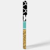 Gouden Glitter Turquoise Zwart Wit Trellis Monogra Case-Mate iPhone Case (Achterkant / Rechts)