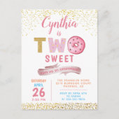 Gouden Glitter Twee Zoete Donuts Meisje 2de Verjaa Briefkaart (Voorkant)