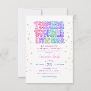 Gouden Glitter Twinkel Kleine Ster Baby Borrel Kaart