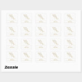 Gouden Glitter Twinkle Twinkle Meisje Baby Shower Vierkante Sticker (Vel)