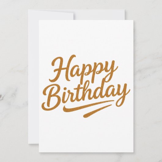 Gouden glitter typografie Happy Birthday Kaart (Voorkant)