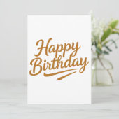 Gouden glitter typografie Happy Birthday Kaart (Staand voorkant)