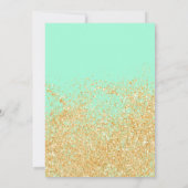 Gouden glitter typografie mint groen Sweet 16 Kaart (Achterkant)