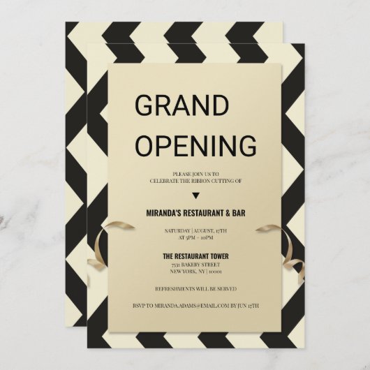 Gouden glitter typografie Restaurant grote opening Kaart (Voorkant / Achterkant)