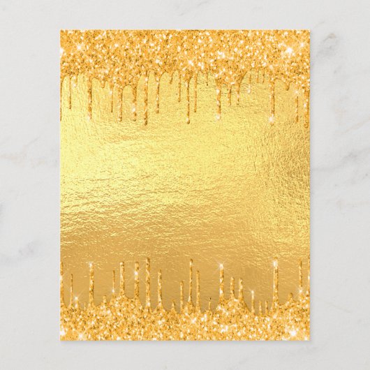 gouden glitter-uitnodiging voor het feest op 30ste (Achterkant)