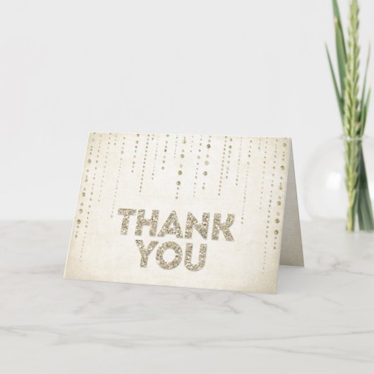 Gouden Glitter Uitzicht Bedankkaart (Voorkant)